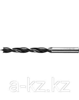 Сверло по дереву спиральное URAGAN 29419-070-04, сталь 45, М-образная заточка, d=4, 0-75/43мм, фото 1