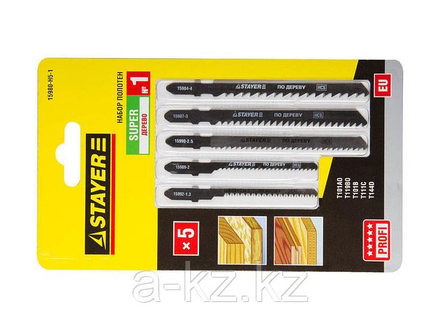 Пилки для электролобзика STAYER 15980-H5-1, PROFI УНИВЕРСАЛ №1, по дереву, EU-хвостик, 5 шт, фото 1
