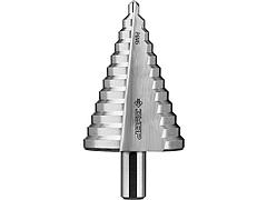 Ступенчатое сверло по металлу ЗУБР 29670-6-52, ПРОФЕССИОНАЛ, ст. Р6М5, 6-52, 12 ступ., трехгран. хв., L- 100