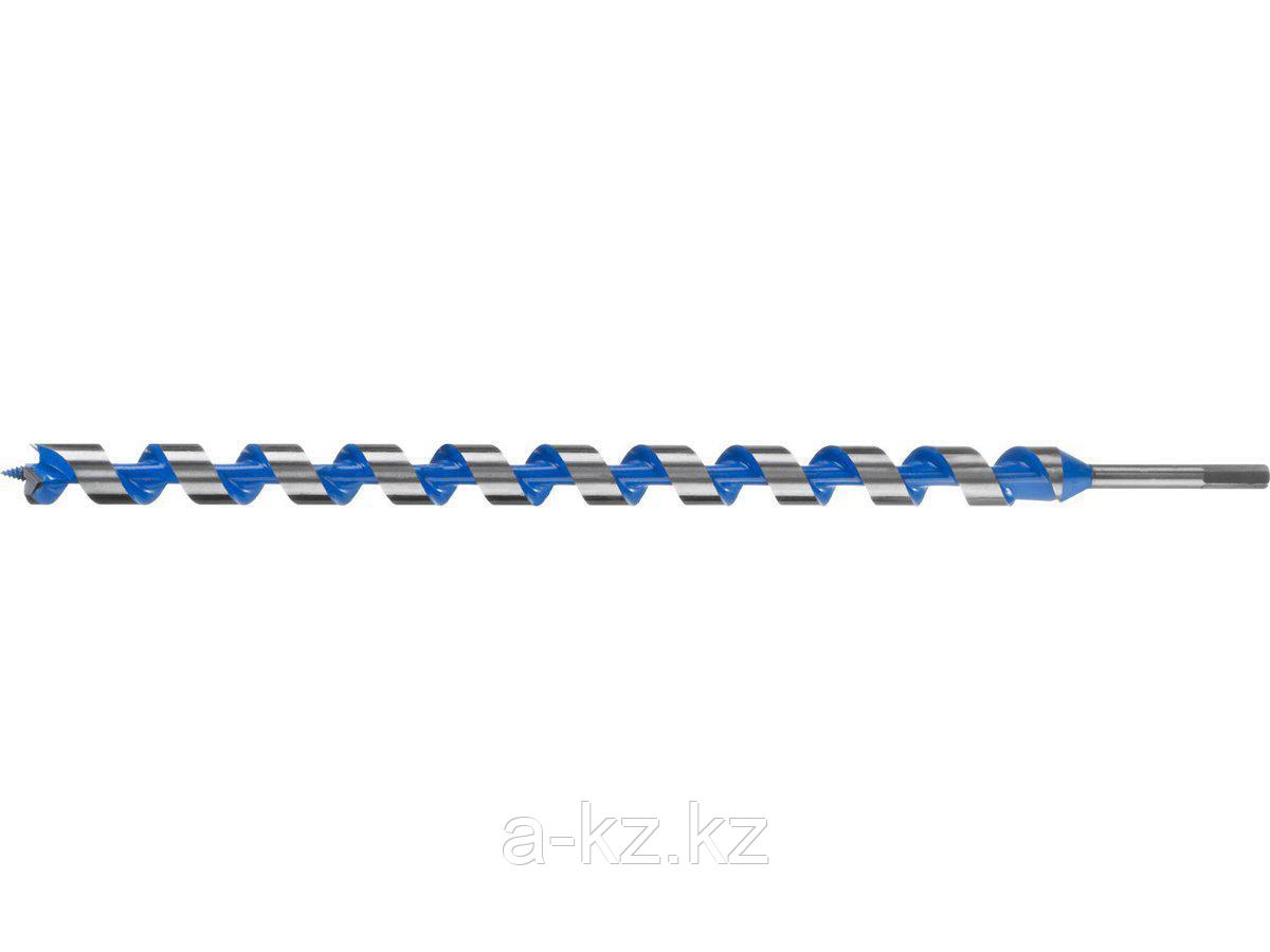 Сверло по дереву спираль Левиса ЗУБР 2948-600-30, ЭКСПЕРТ шестигранный хвостовик 12,5мм, d=30мм, L=600мм