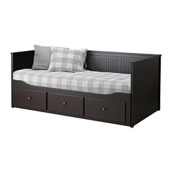 кровать-кушетка с 3 ящ. ХЕМНЭС черно-коричневый ИКЕА, IKEA