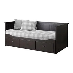 Кушетка каркас с 3 ящ. ХЕМНЭС черно-коричневый ИКЕА, IKEA, фото 2