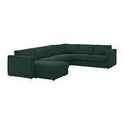 ВИМЛЕ 5-местный угловой диван, с козеткой, Гуннаред темно-зеленый IKEA