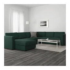 ВИМЛЕ 5-местный угловой диван, с козеткой, Гуннаред темно-зеленый IKEA, фото 3