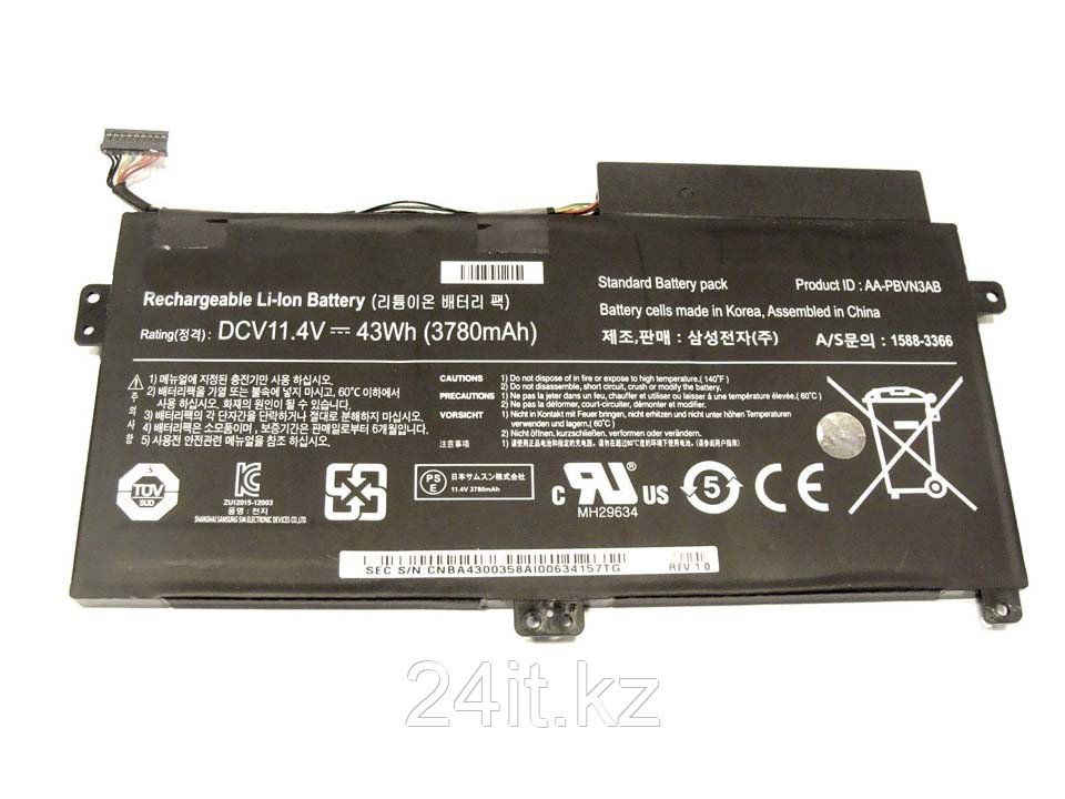 Аккумулятор AA-PBVN3AB для ноутбука Samsung ATIV Book 4, Book 5, 11,4V/3780mAh, черный - ОРИГИНАЛ