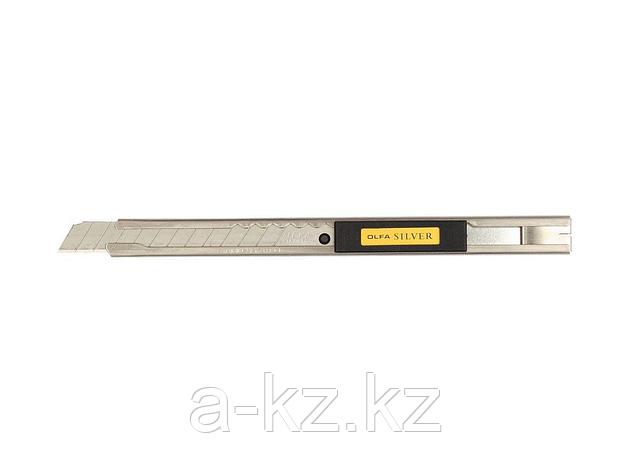 Нож канцелярский OLFA OL-SVR-1, с выдвижным лезвием и корпусом из нержавеющей стали, 9 мм, фото 2