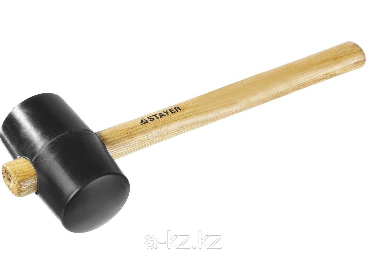 Киянка STAYER резиновая черная с деревянной ручкой, 450г