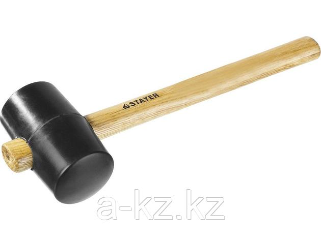 Киянка STAYER резиновая черная с деревянной ручкой, 450г, фото 2