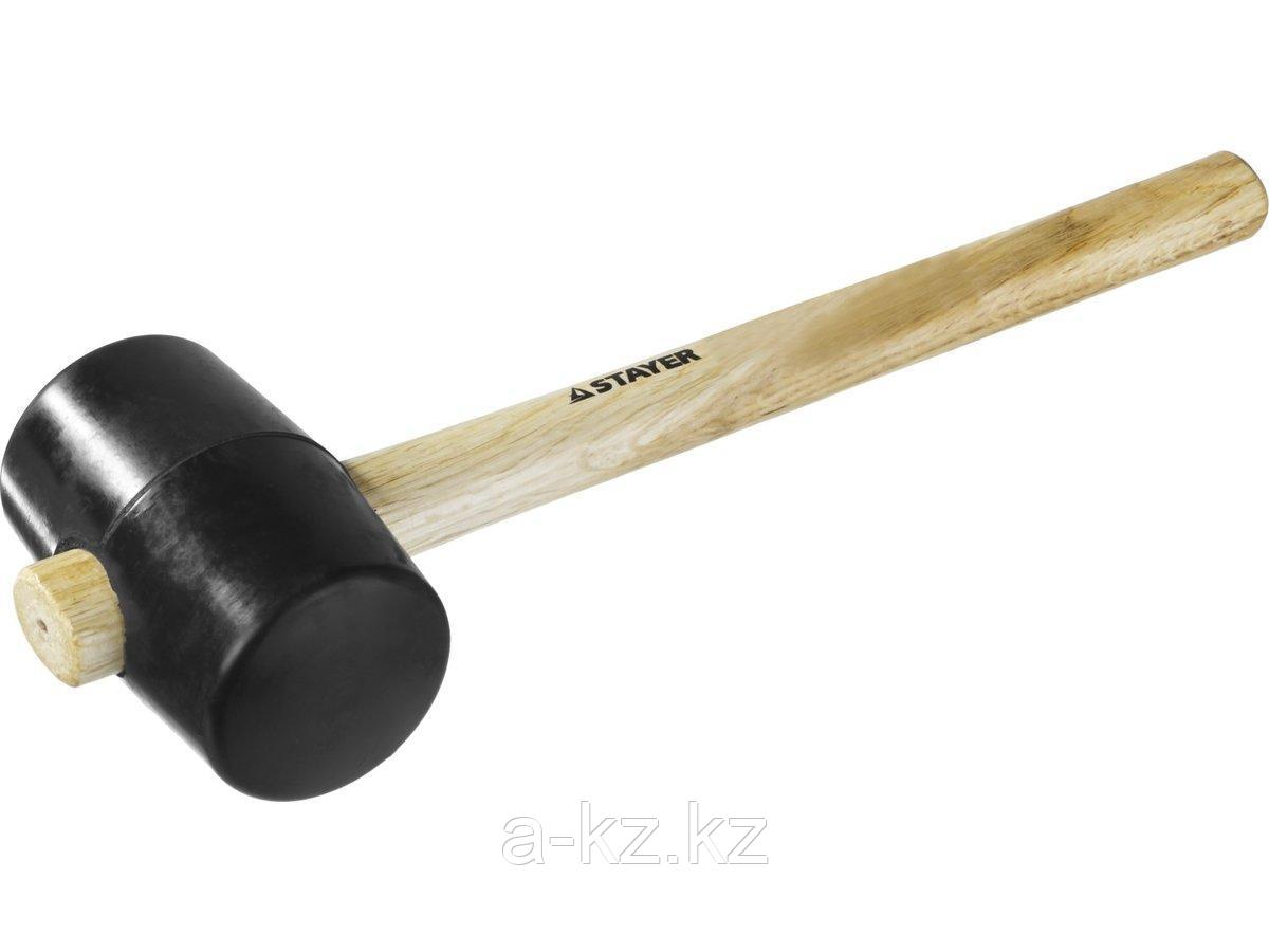 Киянка резиновая STAYER 20505-75, STANDARD черная с деревянной ручкой, 680 г