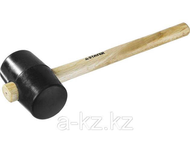 Киянка резиновая STAYER 20505-75, STANDARD черная с деревянной ручкой, 680 г, фото 2