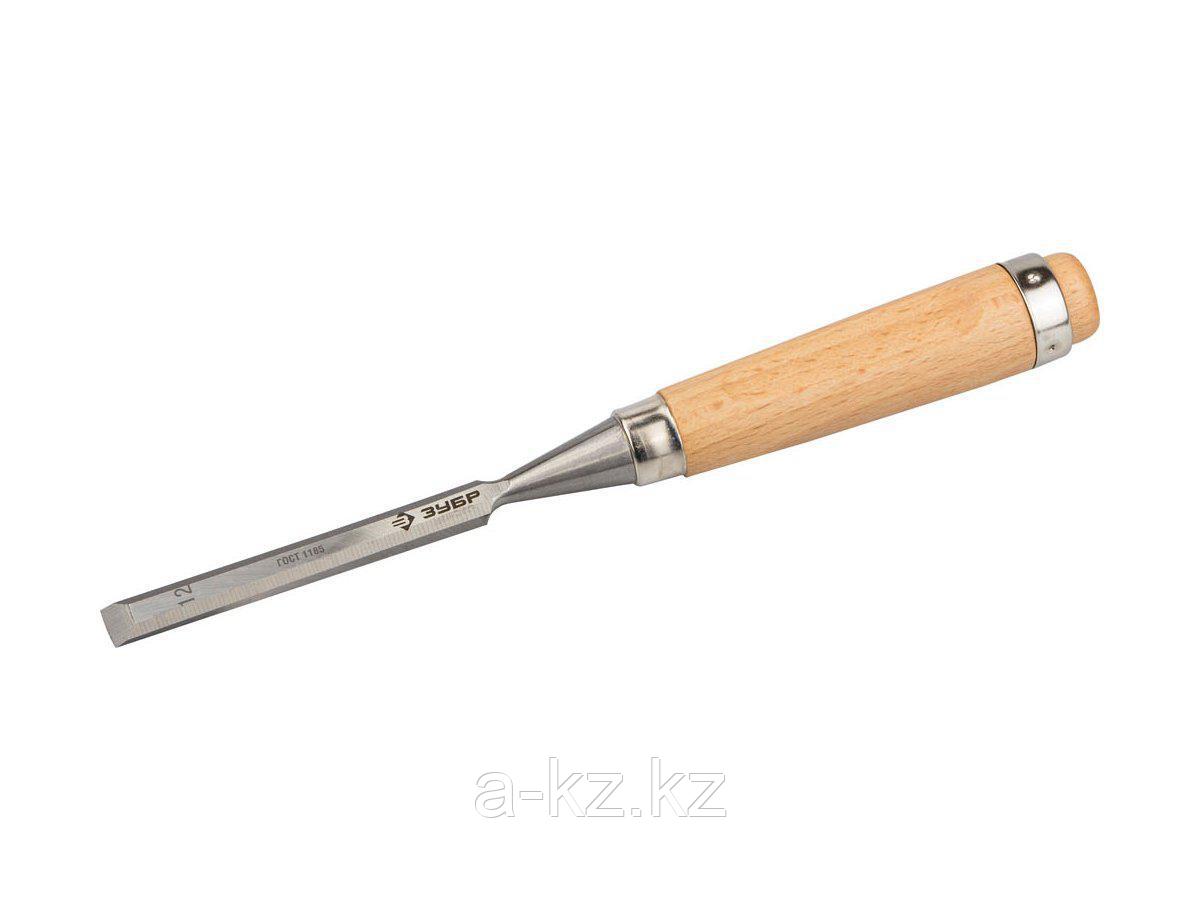 Стамеска-долото ЗУБР ЭКСПЕРТ с деревянной ручкой, хромованадиевая, 12мм, 18096-12