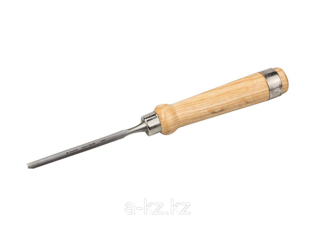 Стамеска-долото ЗУБР ЭКСПЕРТ полукруглая с деревянной ручкой, хромованадиевая сталь, 8мм, 1822-08_z01