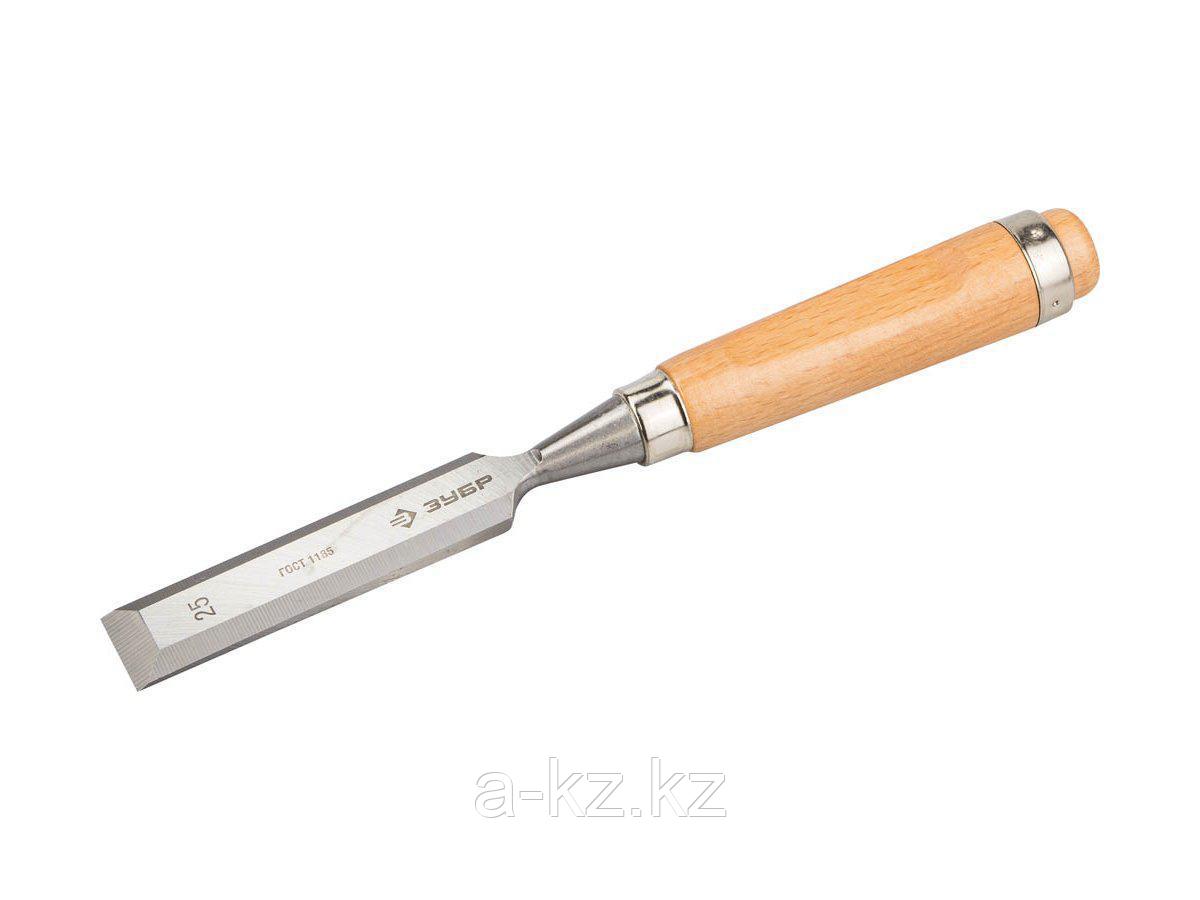 Стамеска-долото ЗУБР ЭКСПЕРТ с деревянной ручкой, хромованадиевая, 25мм, 18096-25