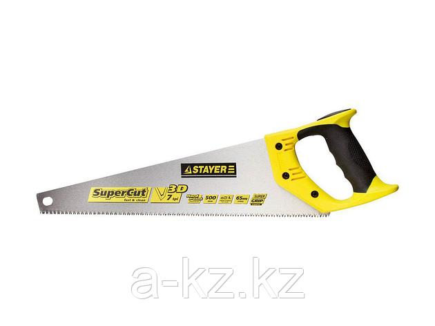 Ножовка по дереву STAYER 1512-50, MASTER SUPER CUT, двухкомпонентная пластиковая ручка, 3D-заточка, закаленный зуб, 7 TPI (3,5 мм), 500 мм, фото 2
