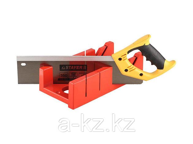 Стусло набор STAYER 15395-35, MASTER, пластмассовое, ножовка, усиленный обушок, стусло MAXI 4 (для заготовок 100 мм х 52 мм) в комплекте с ножовкой, фото 2