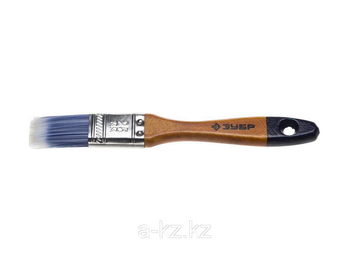 Кисть плоская малярная ЗУБР 4-01007-025, АКВА-МАСТЕР, искусственная щетина, деревянная ручка, 25 мм