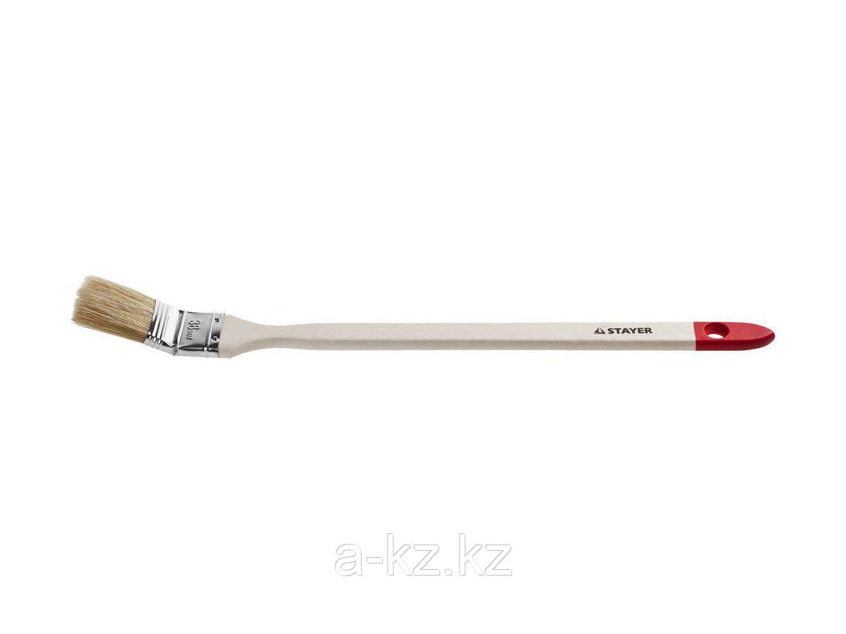 Кисть радиаторная малярная STAYER 0112-38_z01, MASTER, светлая натуральная щетина, деревянная ручка, 1,5/38 мм