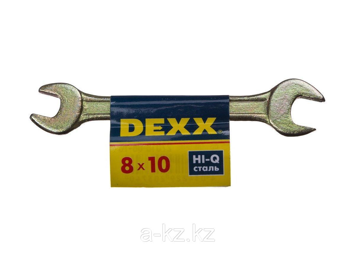 Ключ рожковый гаечный DEXX, желтый цинк, 8х10мм - фото 1 - id-p55047144