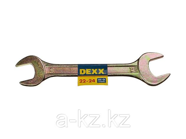 Ключ рожковый гаечный DEXX, желтый цинк, 22х24мм, фото 2