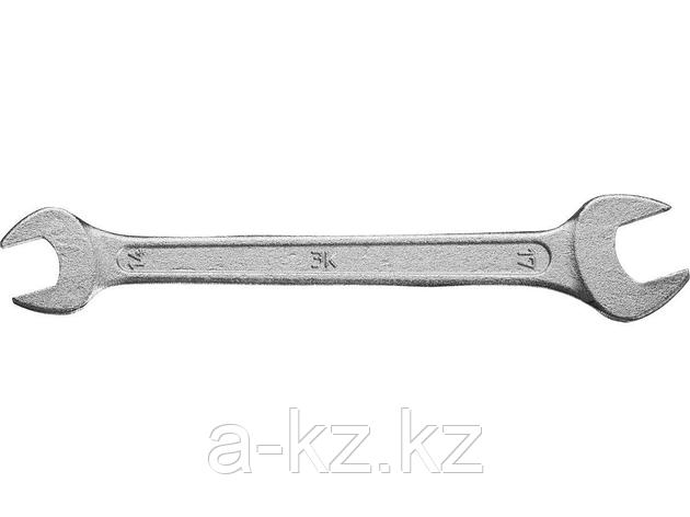 Ключ рожковый гаечный ЗУБР "СТАНДАРТ", оцинкованный, 14х17мм, фото 2