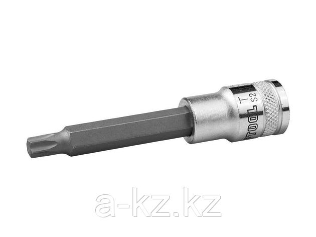 Бита для шуруповерта с торцовой головкой KRAFTOOL 27906-50_z01, INDUSTRIE QUALITAT, удлиненная, материал S2, TORX, сатинированная, 1/2", Т50, фото 2