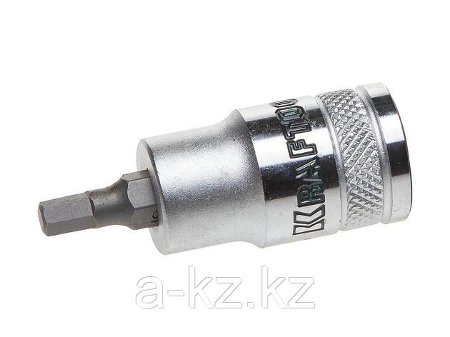 Бита для шуруповерта с торцовой головкой KRAFTOOL 27908-05_z01, INDUSTRIE QUALITAT, материал S2, HEX, сатинированная, 1/2", H5, фото 2