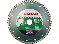 Алмазный диск отрезной URAGAN 36693-180, ТУРБО, сегментированный, сухая резка, 22,2 х 180 мм
