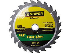 Пильный диск по дереву STAYER 3680-185-20-24, MASTER, FAST-Line, 185 x 20 мм, 24T