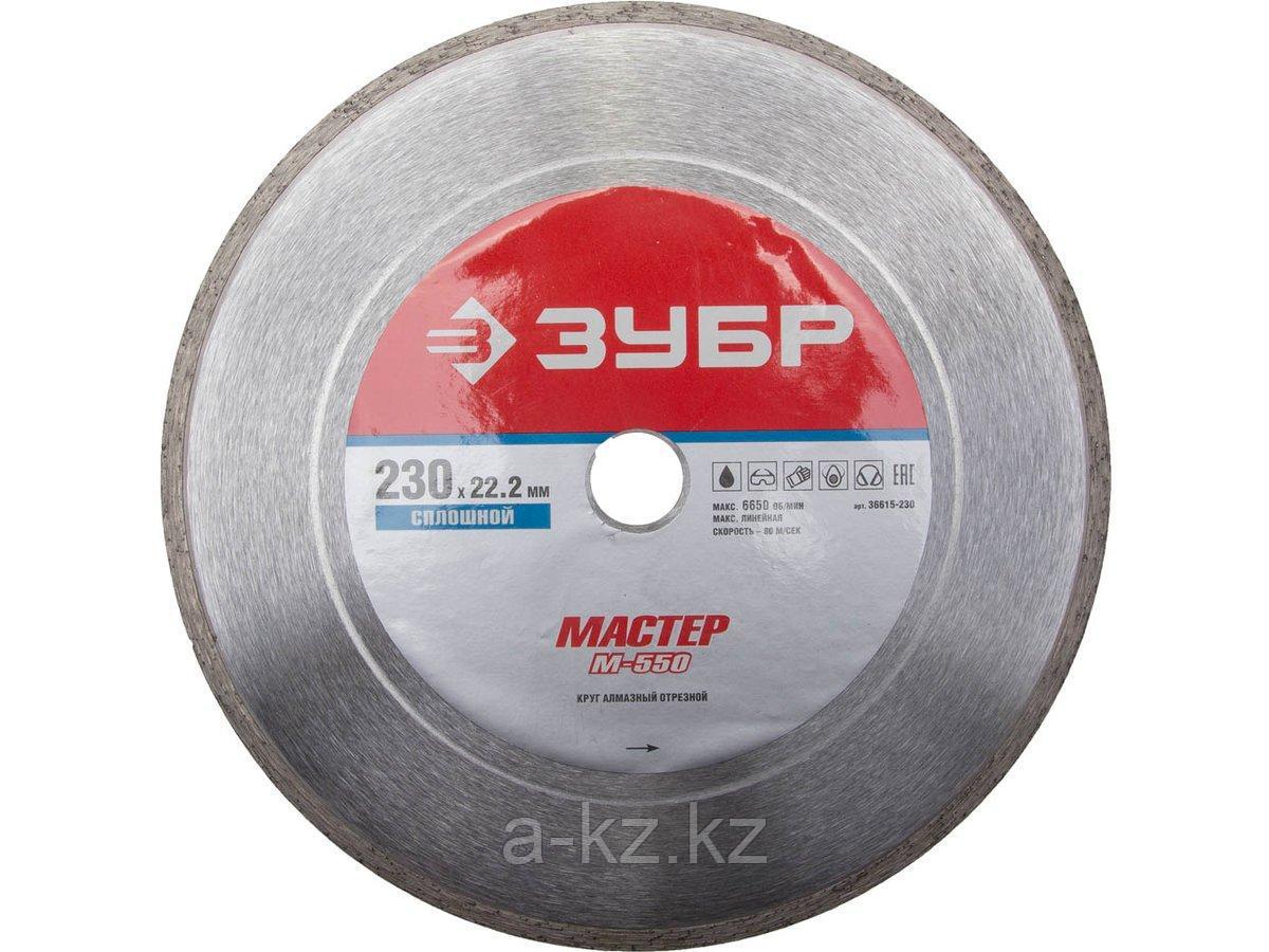 Алмазный диск отрезной ЗУБР 36615-230, МАСТЕР, сплошной, влажная резка, 22,2 х 230 мм