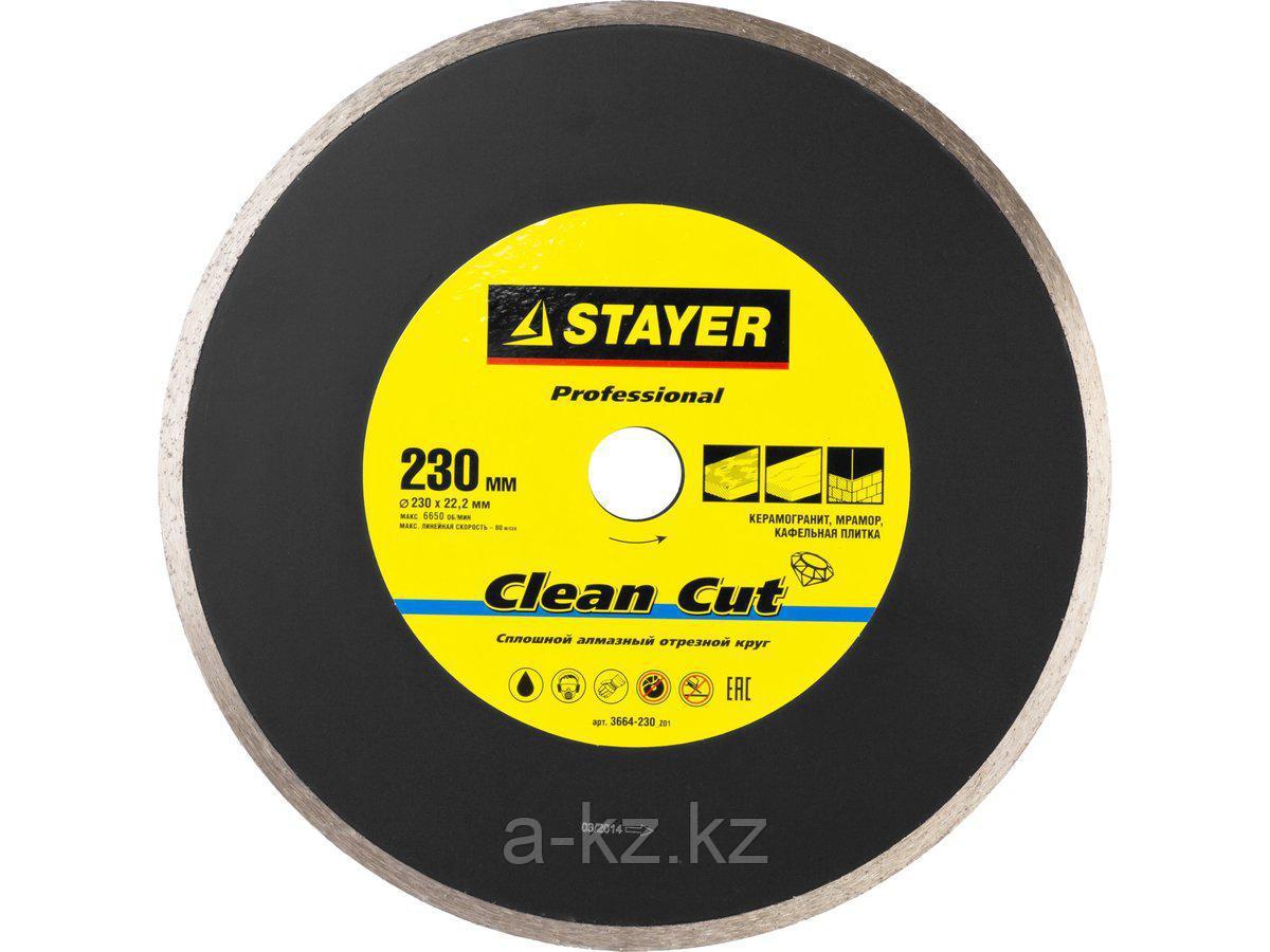 Алмазный диск отрезной STAYER 3664-230_z01, PROFI, сплошной, влажная резка, для УШМ, 22,2 х 230 мм - фото 1 - id-p55048346