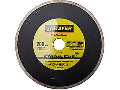Алмазный диск отрезной STAYER 3665-200_z01, PROFI, сплошной, влажная резка, для электроплиткореза, 25,4 х 200