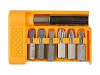 Набор бит для шуруповерта STAYER 26082-H7, биты с магнитным адаптером в плоском мини-боксе, 7 предметов