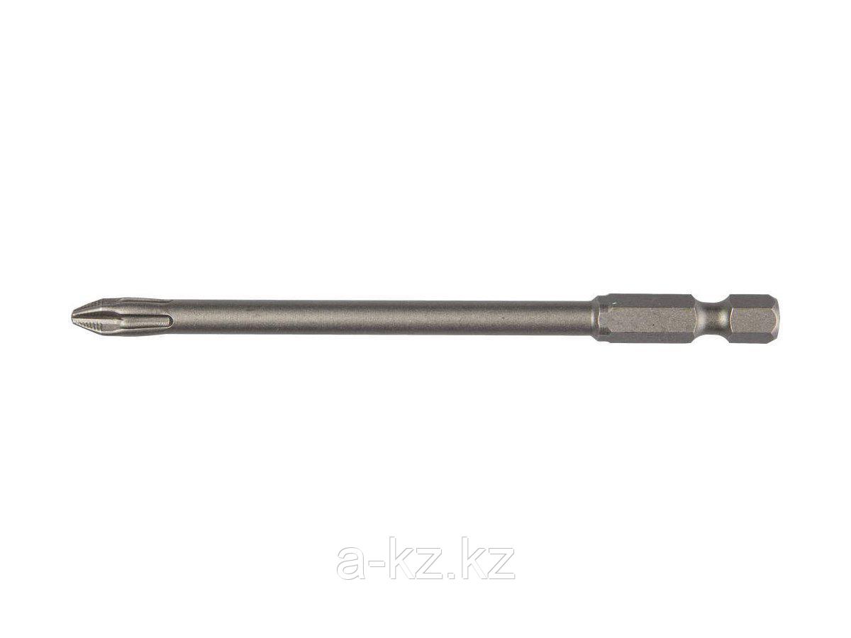 Бита для шуруповерта KRAFTOOL 26121-2-100-1, торсионная кованая, обточенная, Cr-Mo сталь, тип хвостовика E