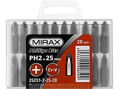 Биты для шуруповерта MIRAX 26251-2-25-20, PH№2, тип хвостовика C 1/4, длина 25 мм, 20 шт.