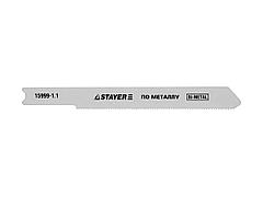 Пилки для электролобзика STAYER 15999-1,1, PROFI, Bi-Metal, по металлу (0,5-1,5мм), US-хвостик, шаг 1,1 мм, 50