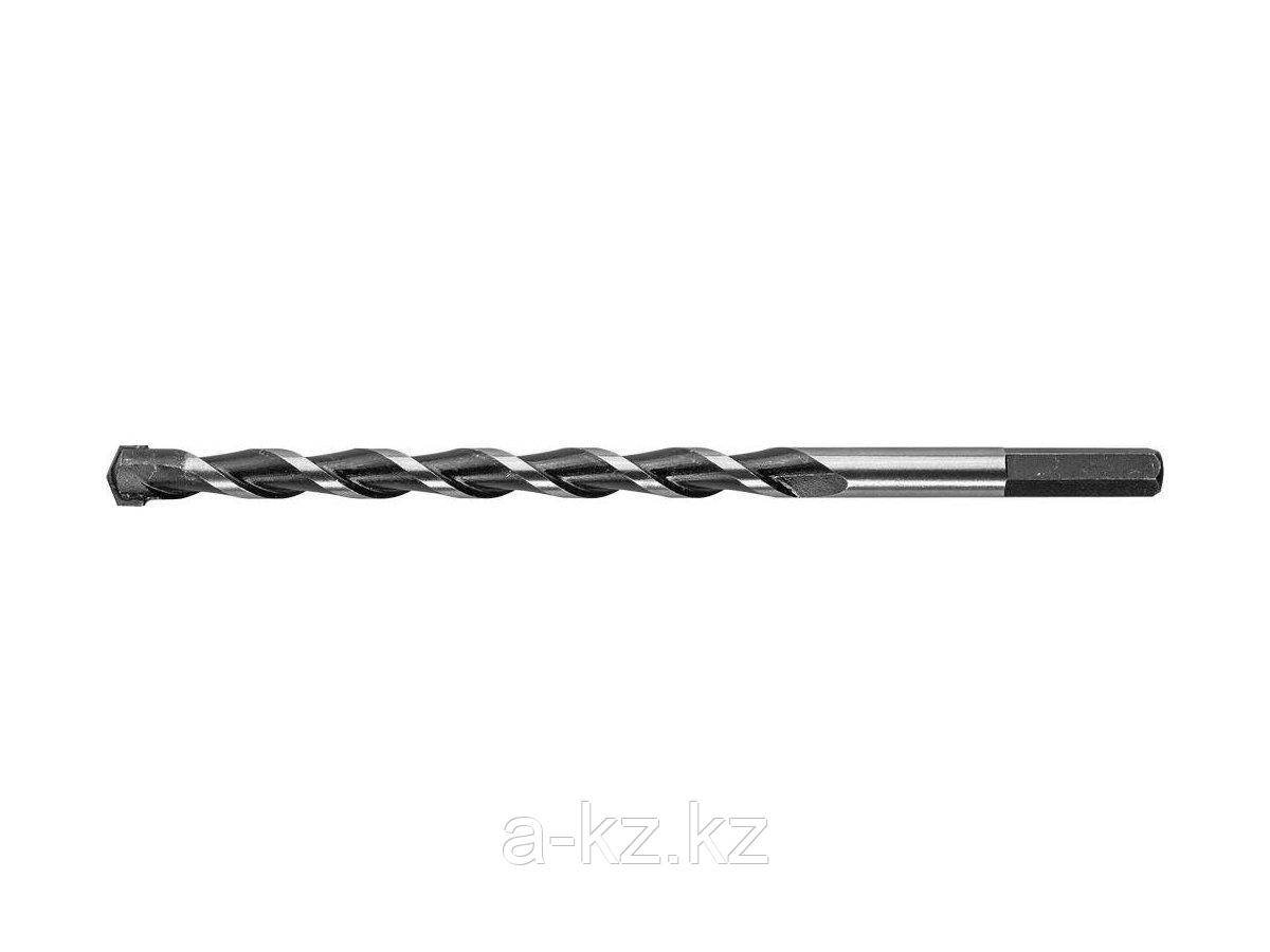 Сверло по бетону ЗУБР 2916-200-12, СУПЕР-6, ударное, шестигранный хвостовик, 12x200мм