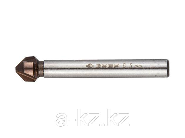 Зенкер ЗУБР ЭКСПЕРТ конусный с 3-я реж. кром.ст.P6M5 с Co покрыт.d 8,3х50 мм, цилиндр хвост.d 6мм, для, фото 1