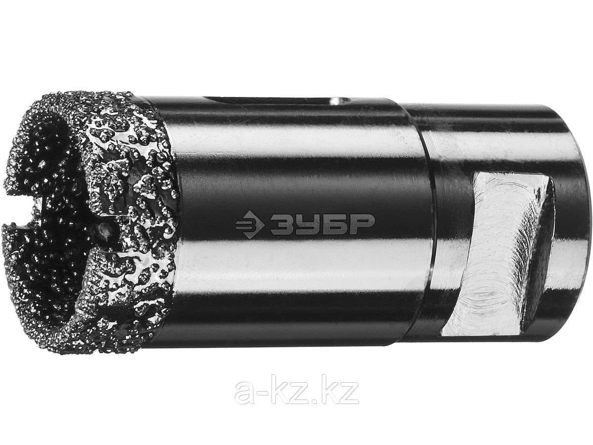 Алмазная коронка для УШМ ЗУБР 29865-29, ПРОФИ, сухое сверление, алмазы на вакуумной пайке, посадка М14, d=29
