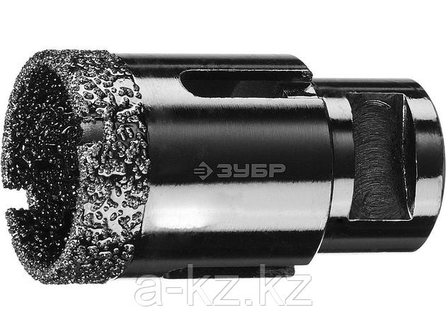 Алмазная коронка для УШМ ЗУБР 29865-35, ПРОФИ, сухое сверление, алмазы на вакуумной пайке, посадка М14, d=35, фото 2