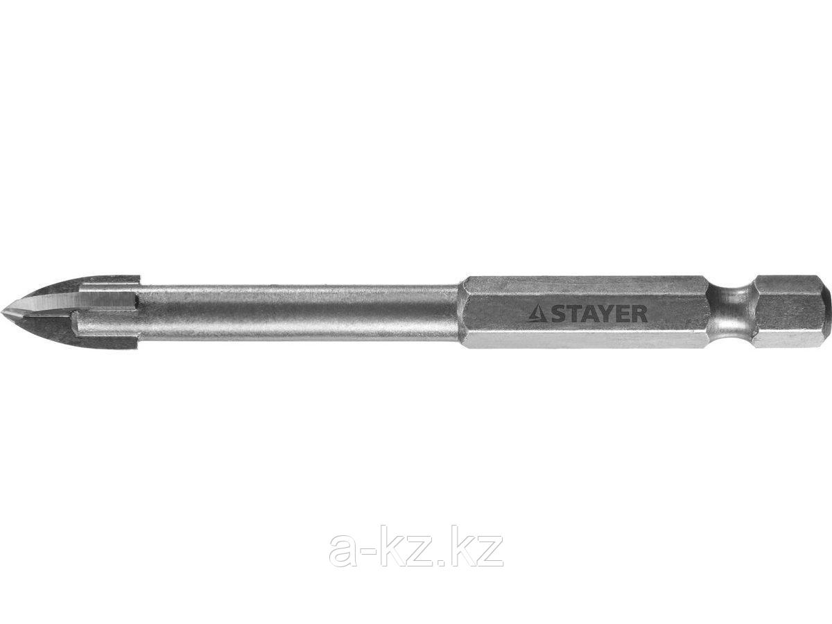 Сверло по кафелю и стеклу 6 мм STAYER 2985-06_z01, PROFI, с четырьмя режущими лезвиями