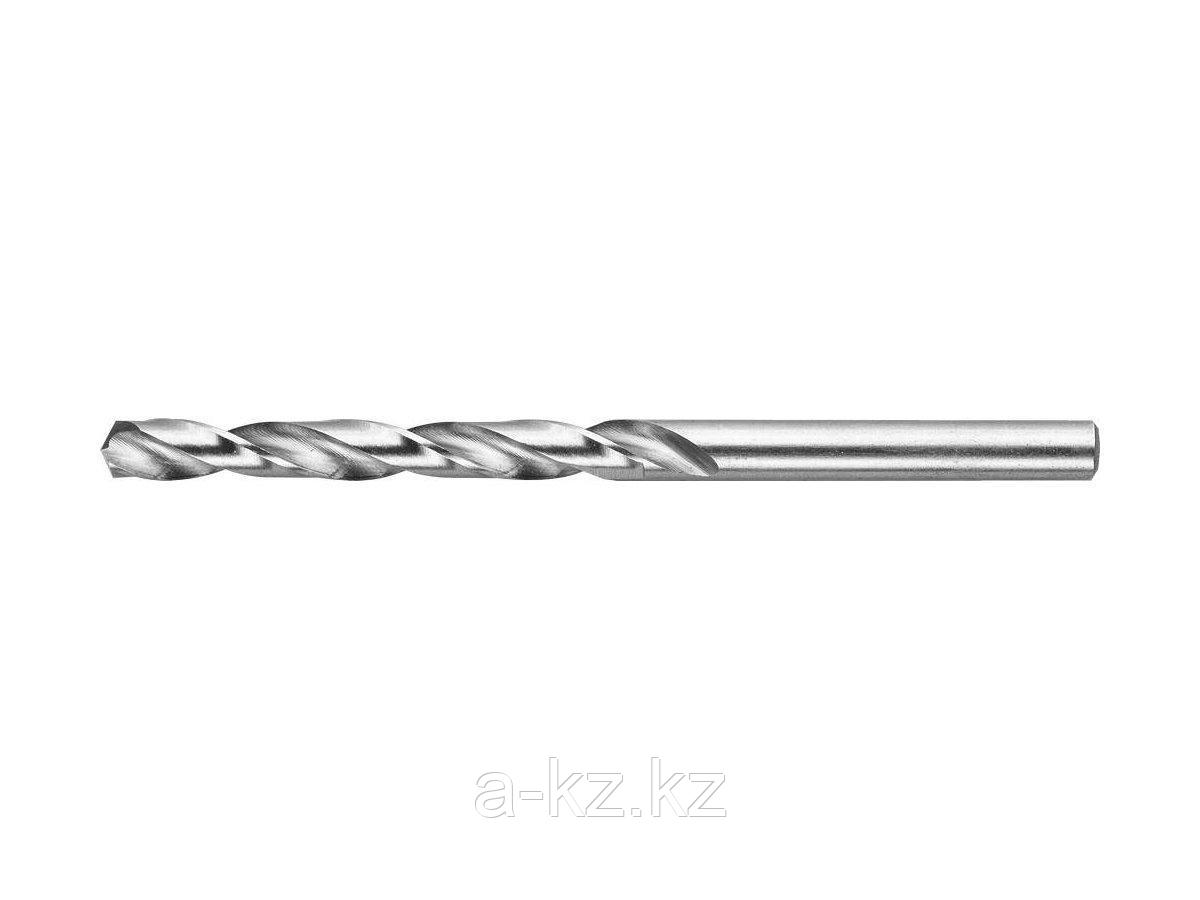 Сверло по металлу ЗУБР 4-29625-101-6.2, цилиндрический хвостовик, быстрорежущая сталь Р6М5, класс точности А1,