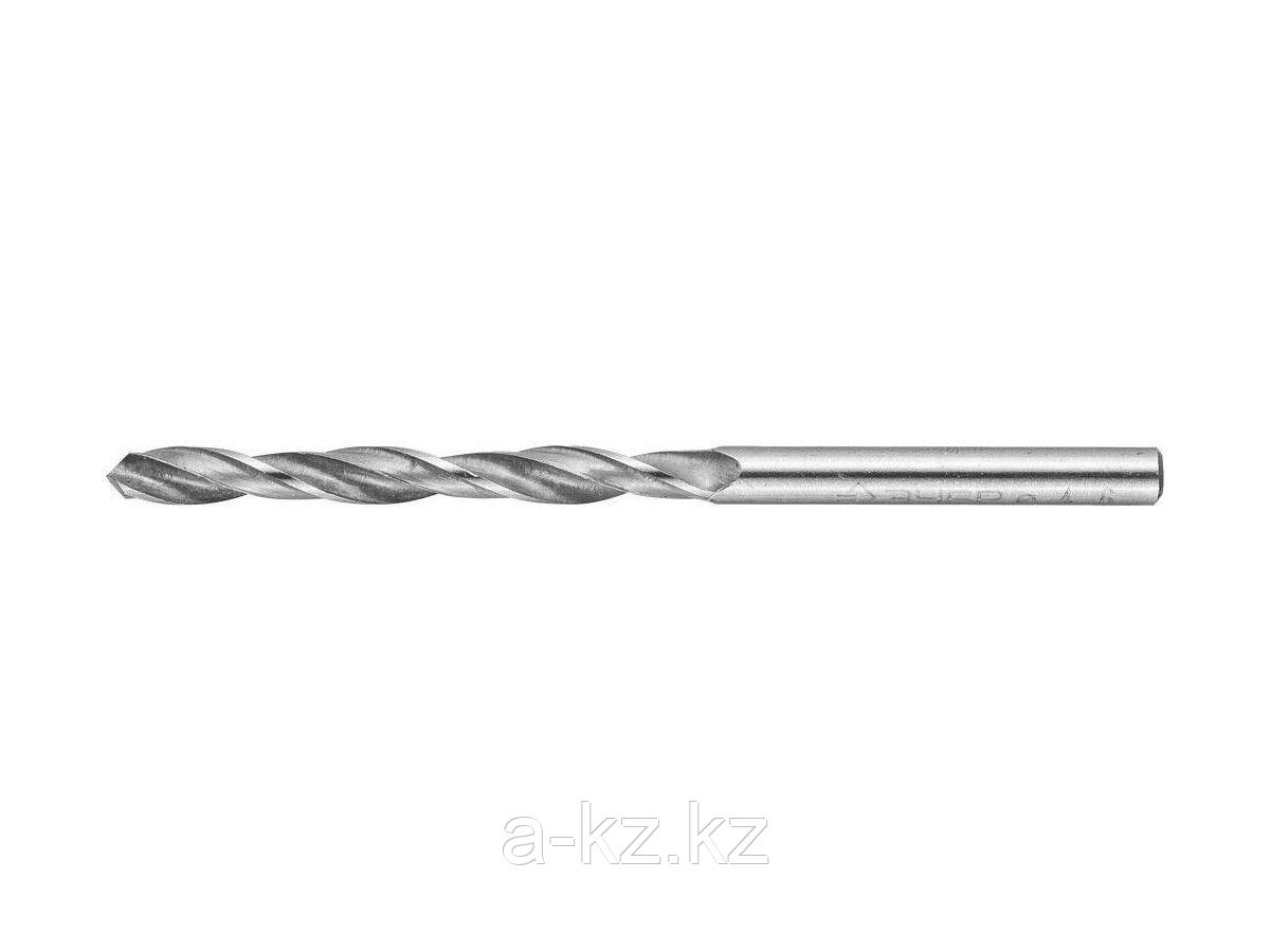 Сверло по металлу ЗУБР 4-29621-080-4.6, цилиндрический хвостовик, быстрорежущая сталь Р6М5, 4,6х80мм
