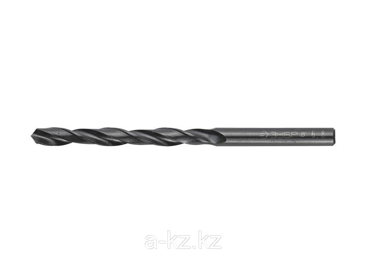 Сверло по металлу ЗУБР 4-29605-109-6.8, парооксидированное, быстрорежущая сталь, 6,8х109мм