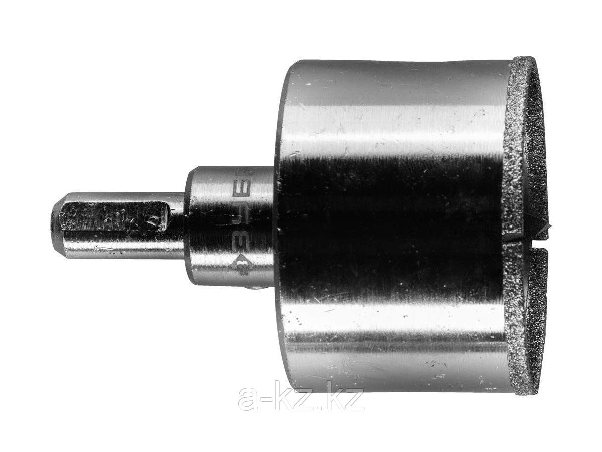 Алмазная буровая коронка ЗУБР 29850-53, ЭКСПЕРТ, в сборе, с центрирующим сверлом и имбусовым ключом, зерно - фото 1 - id-p55050888