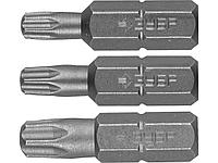 Набор бит для шуруповерта ЗУБР 26009-TORX-H3, биты кованые, хромомолибденовая сталь, тип хвостовика C 1/4, 25