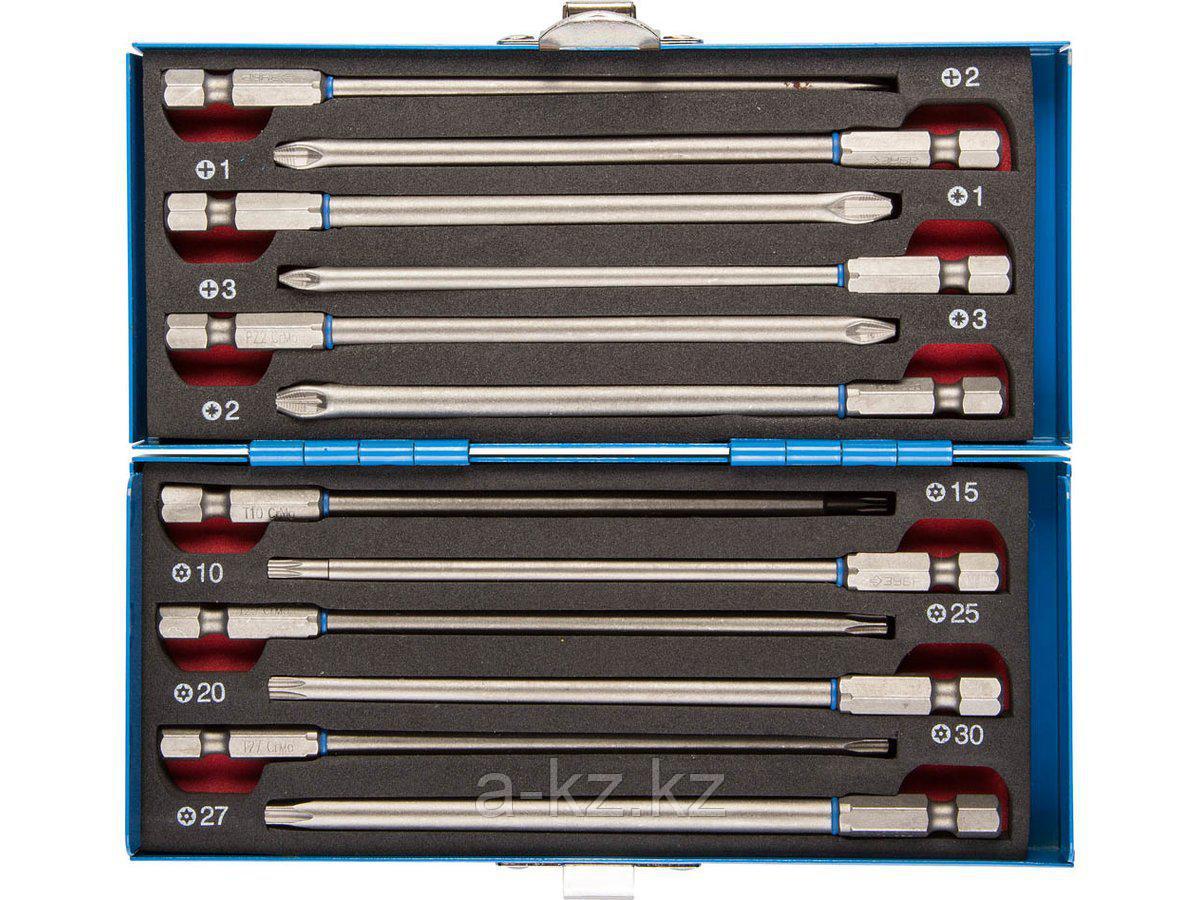 Набор бит для шуруповерта ЗУБР 26092-H12, биты удлиненные, обточенные, хромомолибденовая сталь, 120 мм, 12