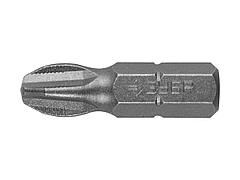 Биты для шуруповерта ЗУБР 26001-3-25-2, кованая, хромомолибденовая сталь, тип хвостовика C 1/4, PH3, 25 мм, 2