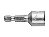 Бита для шуруповерта с торцовой головкой ЗУБР 26392-13-02, магнитные, Cr-V, тип хвостовика E 1/4, 13 х 45 мм,