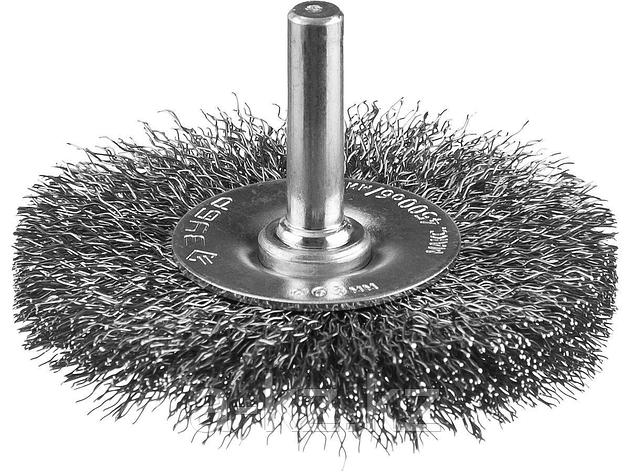 ЗУБР "ПРОФЕССИОНАЛ". Щетка дисковая для дрели, витая стальная проволока 0,3мм, 63мм, фото 1