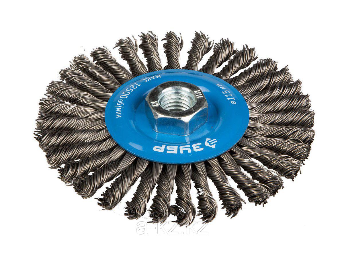 Щетка крацовка дисковая для УШМ ЗУБР 35192-100_z01, ЭКСПЕРТ, плетеные пучки стальной проволоки 0,5 мм, 100 мм